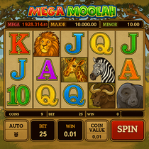 Spinanga - Mega Moolah Slot Game - Progressive Jackpot